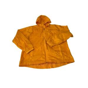 LL Bean Jacket Men's Windbreaker Hooded Size XL Orange Lightweight Full Zip